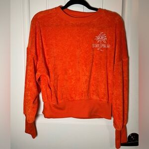 Old Navy Bright Orange Cropped Sweatshirt